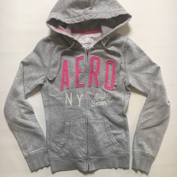 Aeropostale Tops - Aeropostale gray zip up hoodie. Size S.